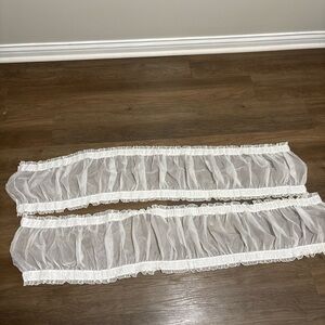 sheer white  Valance Curtain pack of 2 12x65 each